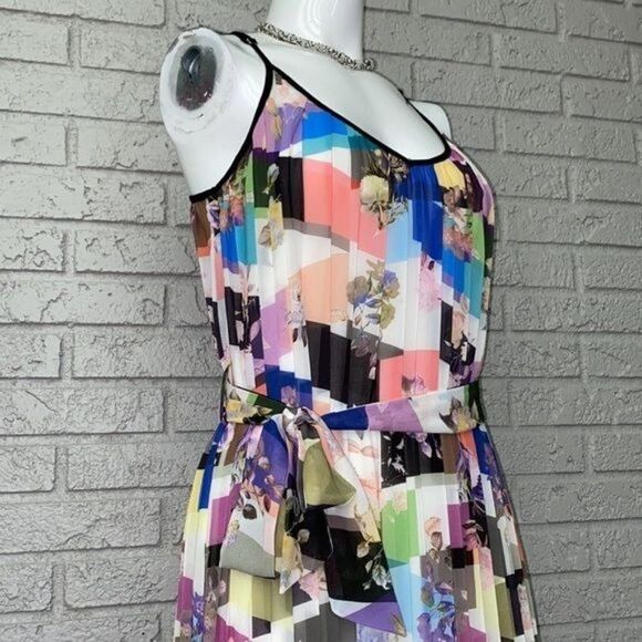 Bar III Colorful Belted Pleated Summer Maxi Dress Size S - Picture 7 of 11